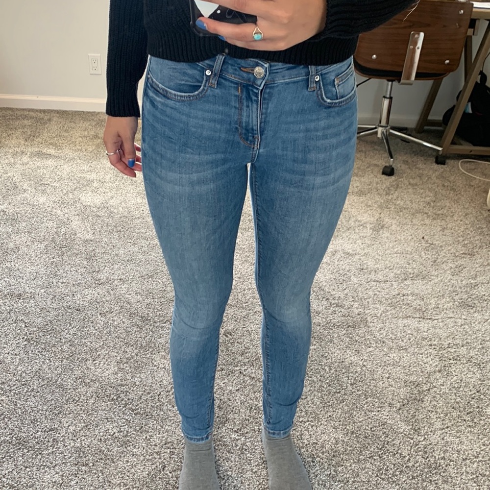Zara blue skinny jeans